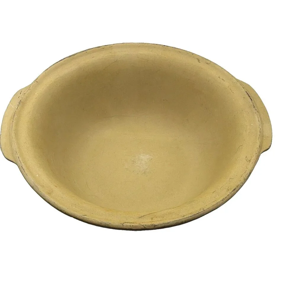 The Pampered Chef Heartland Stoneware 4 Qt Round Beige Ceramic Oven Safe Dish